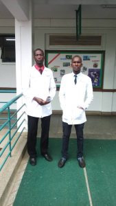With a colleague at Mater Miseracordiae Hospital