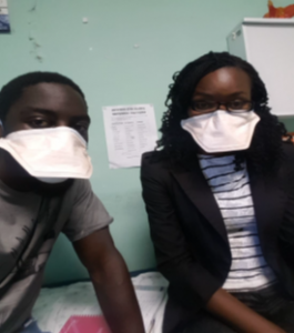 Tendwa and Nancy have masks on their faces